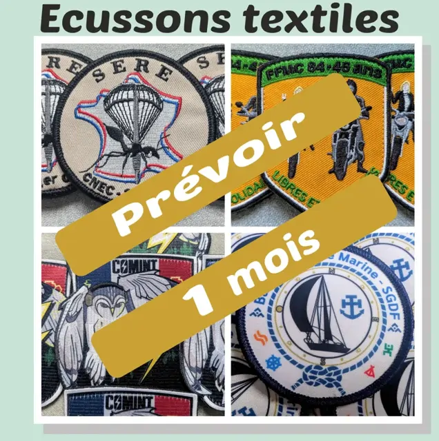 Customize.fr - Écussons brodés, patchs imprimés, badges brodés à 100 % et sublimés, délai de 3 semaines à partir de la validation du BAT textile